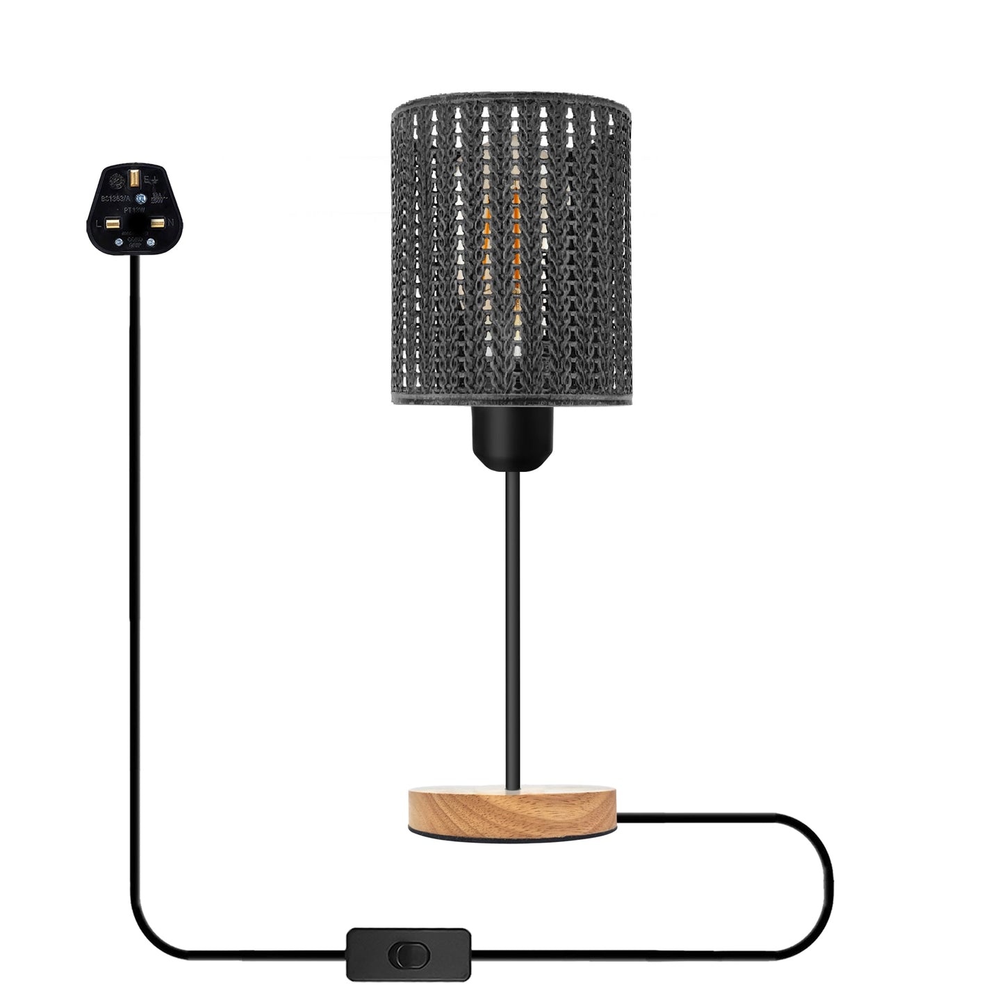 LEDSone Plugin Black Table Lamps for BedsideTables~5421-6