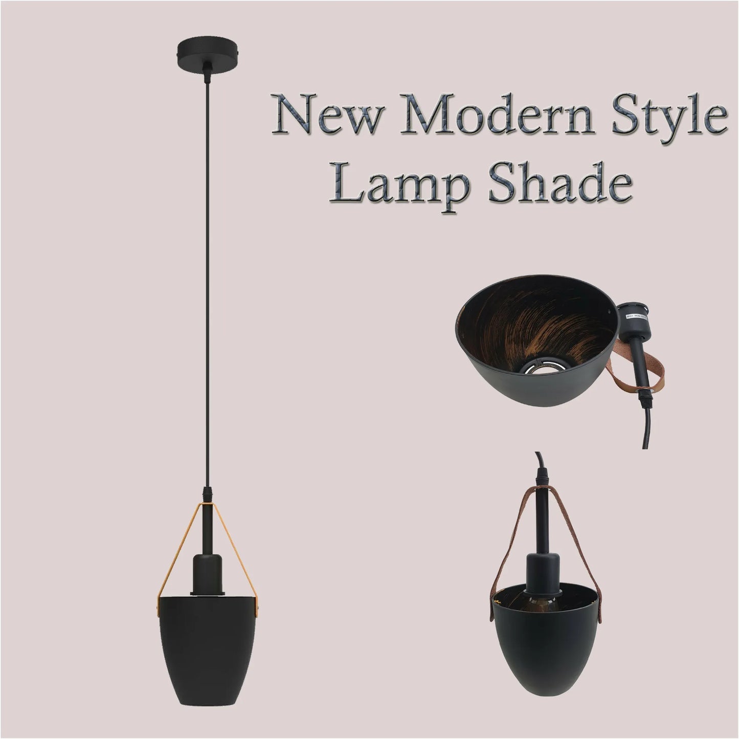 2 Pack Vintage Pendant Ceiling Light Black~4352-4