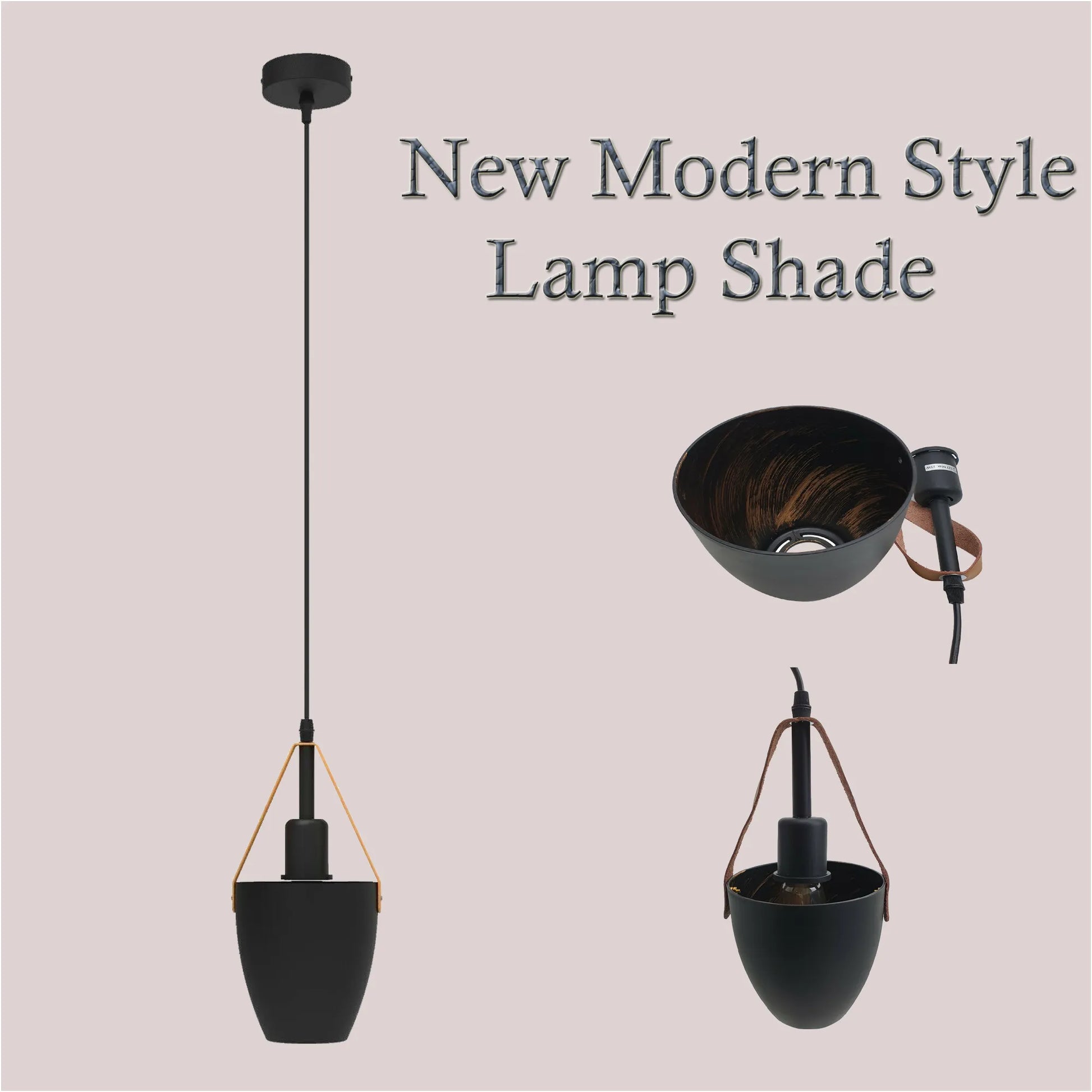 2 Pack Vintage Pendant Ceiling Light Black~4352-4
